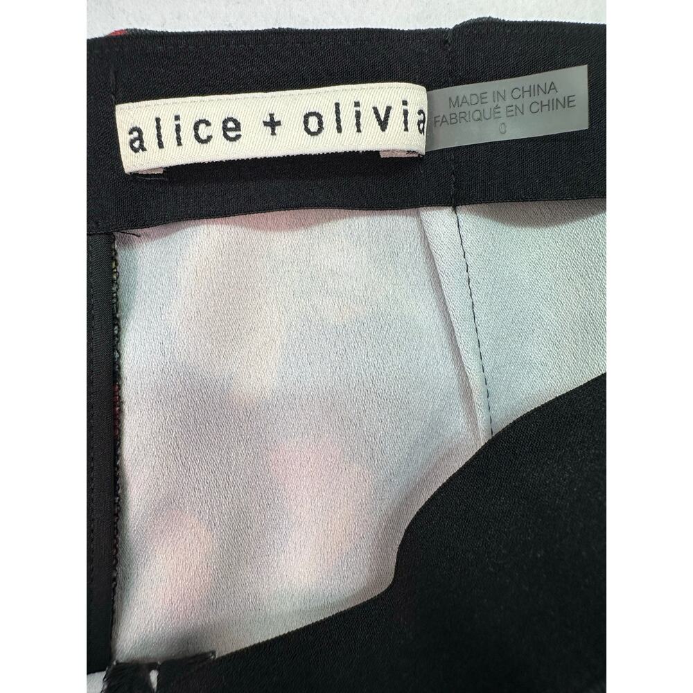 Alice + Olivia RMP Bootcut Pants Timeless Blossom Floral Mid Rise Size 0 - Picture 7 of 15